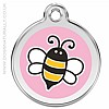 Pink Bumble Bee  Dog ID Tag (Red Dingo)